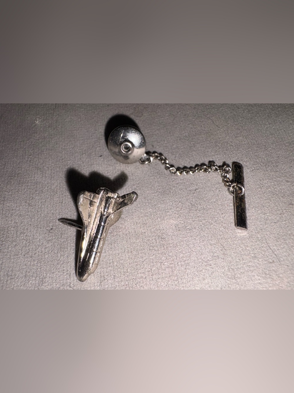 Vintage NASA Silver Lapel Pin Silver Tone
